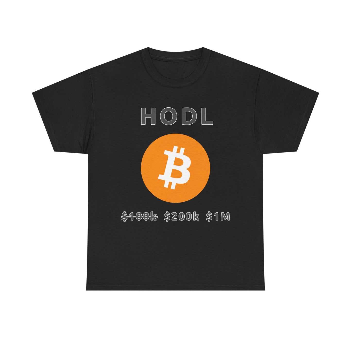 Koszulka HODL $̶1̶0̶0̶k $200 tys. $1M 